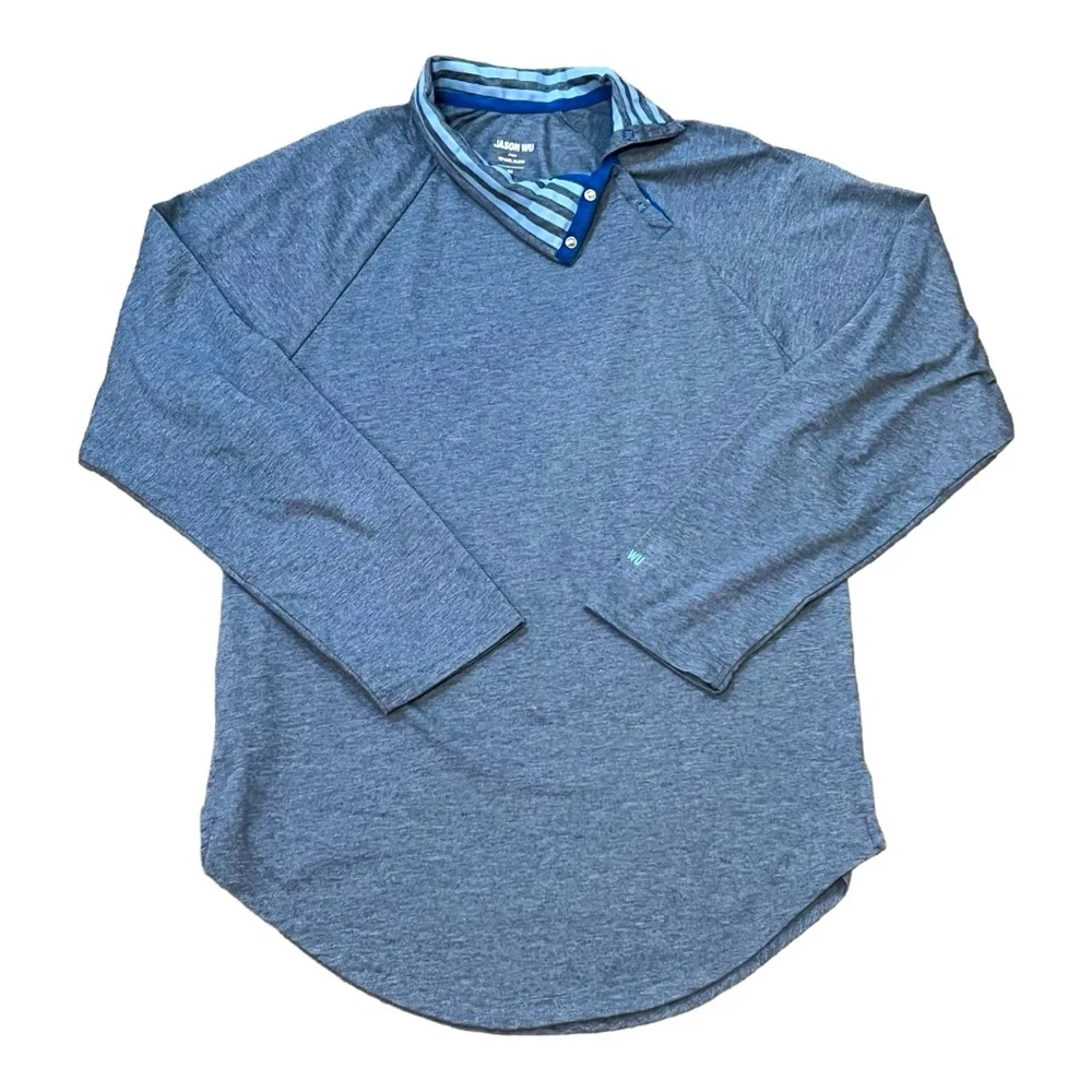 JASON WU EVA AIR unisex long sleeve pullover shirt top size small blue - Picture 1 of 7